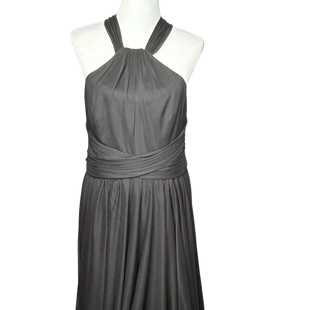 David's Bridal Ball Gown Dress Women Sz 14 Halter Maxi Black Formal Occasion